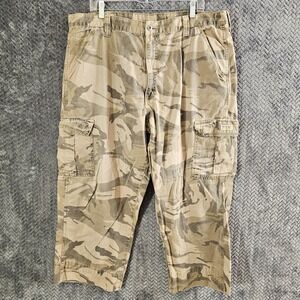 Wrangler Authentic Issue Mens Tiger Stripe Camo Cargo Pants Tan 40x30 70LEWCG